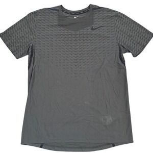 Nike Dri-FIT Sample Performance T-Shirt Gray Textured Knit Mens Medium